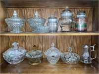 DECORATIVE GLASS CANDY DISHES & JARS