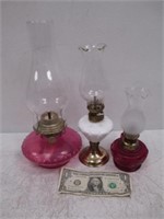 Madison P/U Only 3 Vintage Oil Lamps w/
