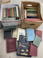 2 boxes antique books