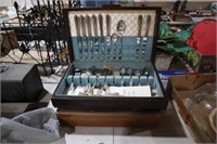 2 SILVER PLATE & INLAID SILVER UTENSIL SETS