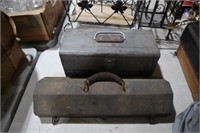 2 VINTAGE METAL TOOLBOXES W/ CONTENTS