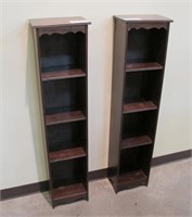 2- 12" Mahogany finish wooden shelves,