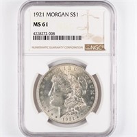 1921 Morgan Dollar NGC MS61