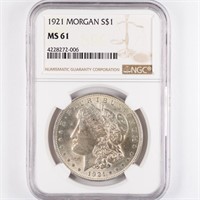 1921 Morgan Dollar NGC MS61