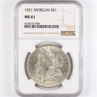 1921 Morgan Dollar NGC MS61