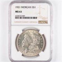 1921 Morgan Dollar NGC MS61