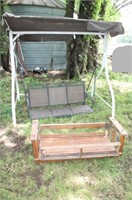 2 Porch Swings & Free Standing Porch Swing Stand