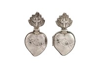 TWO HENDERY & LESLIE 19th C SACRED HEART PINS