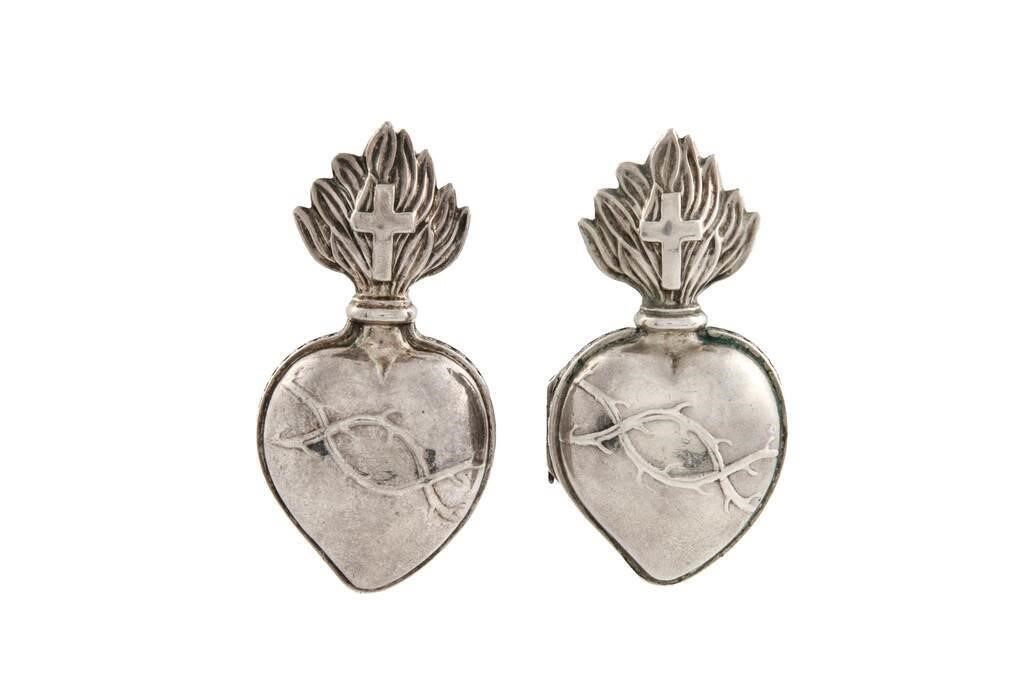 TWO HENDERY & LESLIE 19th C SACRED HEART PINS
