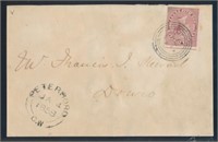 CANADA #8 ON FOLDED LETTER USED FINE-VF