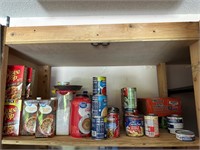 Shelf grouping food - Chicken Broth, soups, Creame