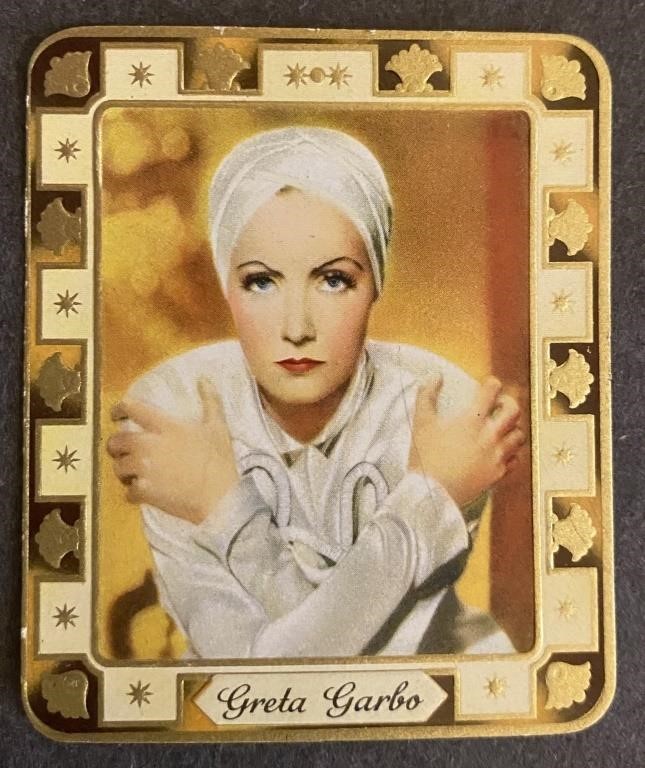 GRETA GARBO: Embossed Tobacco Card (1934)