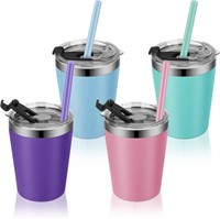 8oz Toddler Straw Cups  Stainless  4 Pack