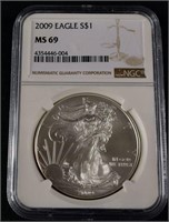2009 Silver Eagle N. G. C. Ms 69