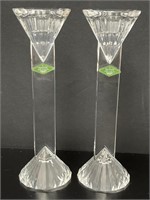 2 Shannon Crystal 24% Lead Concord Candlestick