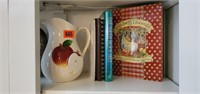 Apple pitcher, cookbooks