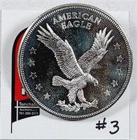 American Eagle  One troy ounce .999 silver round