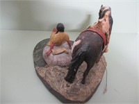 Art- Sculpture Monfort original "Woman with Horse"