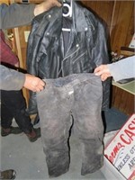 Motorcycle Jacket, size Large * Leather Pants