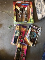 Wooden beer crate and toy pistols