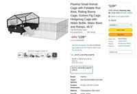 W4018  PawHut Small Animal Cage and Run 46.5 x 6