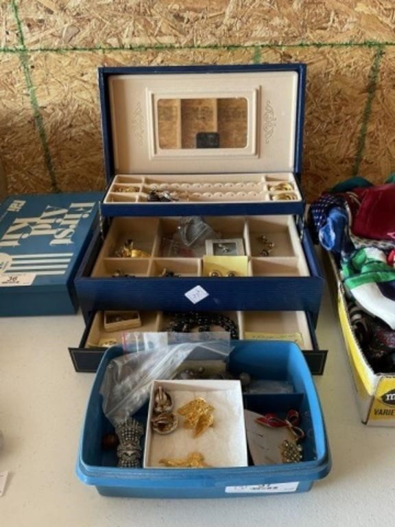 Lot of Jewelry and Jewelry Box