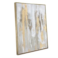 Gold Abstract Wall Art Decor - Framed Abstract Can