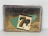 Vintage 1950s 7up metal sign you like it it likes