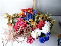 Basket of Artificial Flowers