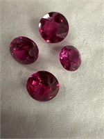 4 round cut rubies