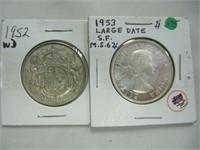 1952-53 50 CENT COINS