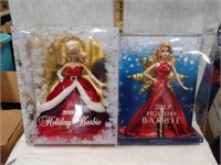 2 Holiday Barbie Dolls in OG Boxes
