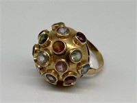 Gold Sputnik Burst Ring.