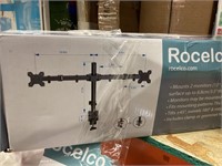 Rocelco dual monitor arm - black - desk mount