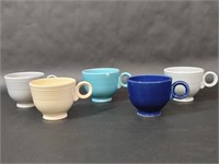 5 Fiesta Ware Mugs Gray Cobalt Blue