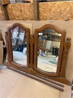 DOUBLE MIRROR W/BRACKETS FOR MOUNTING