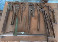 Assortment of Pipe Wrenches & More