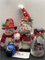 Christmas lot; snowmen & ornaments