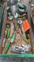 Vintage green handle and others kitchen utensils