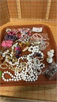 Tray of costume jewelry