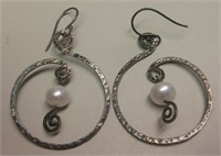 Vintage Sterling Silver & Pearl Earrings
