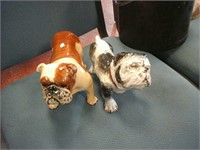 Set of 2 bulldog glass figures