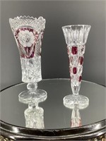 Vintage Ruby red glass vases