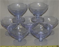 (7) Tiffin Twilight Blue Neodymium Glass Sherbets
