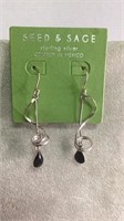 Sterling Silver Seed and Sage Earrings