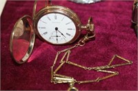 Waltham Pocket Watch w/ dome case 14kt gold