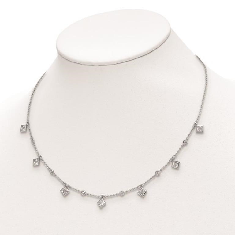 Sterling Silver Crystal Design Necklace