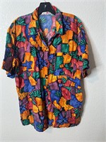 Vintage Colorful Femme Button Up Shirt