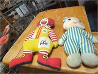 mc donald and a rabbit  stuffed toys