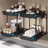 2 Pack Double Sliding Under Sink Organizers